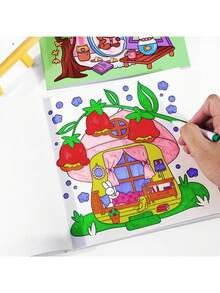（圣诞礼物）1本小角落可爱舒适：Coco Cozy涂色书【可爱】儿童涂鸦绘画书，以可爱动物为主题，蒙特梭利绘画玩具，创意礼物。易于涂色的线条涂色书。圣诞节。 - 彩色 - 查看 6