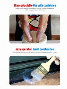 1支户外防水密封胶（带刷子），3.52盎司 - 防漏粘合剂，适用于浴室、厨房和外墙修补 - 非电气透明密封漆，用于修补漏水，透明防水粘合剂，防水涂层，适用于浴室和厨房，无需破坏瓷砖，适用于窗台、浴室和外墙 - 彩色 - 查看 6