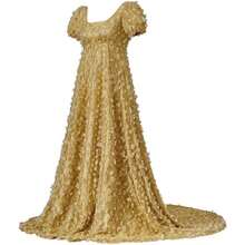 Daphne Cosplay Costume Women's Deluxe Lace Regency Dress - Màu vàng - Xem 15