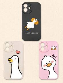 3个可爱卡通鸭子图案软硅胶手机壳，兼容和Galaxy智能手机 - 彩色 - 查看 44