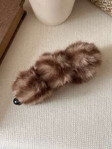 Brown Plush Ball Banana Clip