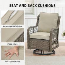 Outdoor Table & Chair Sets - Gray + Apricot - View 7