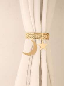 1pc Vintage Star & Moon Metal Curtain Clip, Suitable For Living Room, Bedroom, Study, Home Decor, Can Be Used As Birthday, Graduation, Housewarming Gift, High-End Hotel Supplies, Boutique Hotel Decor, Special Gift, Gift For Women/Girls/Girlfriend - Multicolor - View 4