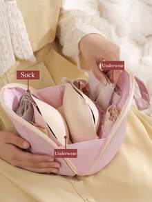 Túi đựng đồ lót và tất 3 trong 1 - Túi du lịch thiết yếu di động có khóa kéo, phù hợp với áo ngực, quần lót và đồ lót, thiết kế trang nhã, có thể giặt máy, màu hồng, túi đựng đồ du lịch | Túi sắp xếp thanh lịch | Túi đựng quần áo có khóa kéo, túi chống thấm nước, túi đựng đồ, túi đựng quần áo, túi đựng đồ du lịch - Nhiều màu - Xem 4