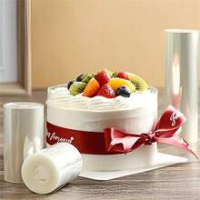 1/3Rolls Acetate Roll Cake Collar, Clear Cake Decorating Strips, 5/10m Length For Baking Surrounding Edge Decorating Transparent Acetate Cake Collar Roll, Plastic Mousse Cake Strips For Chocolate Baking, Cake Decorating Supplies - Multicolor - View 3