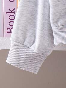 2件套女童学院风二合一长袖上衣和蝴蝶结长裤套装，春秋季 - 淺灰色 - 查看 6