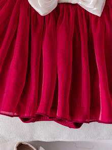 2pcs/Set Newborn Baby Girls Stylish Princess Mesh Long Sleeve Bodysuit And Headband, Spring/Autumn