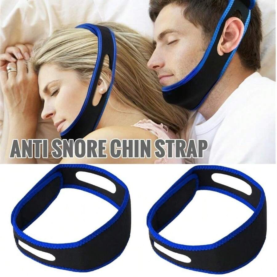 Milky Way 2-Piece Anti-Snoring Band Set With Chin Support Designed To Prevent Snoring, Enhance Sleep Quality, And Promote Restful Sleep. - Blue - View 1