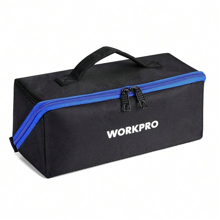WORKPRO Tool Bag, 10inch Wide Mouth Utility Tool Bag With Zipper, Heavy Duty Tool Storage Bag, Multipurpose Tool Case Small Tool Bag For Organizer{Inchcolorinch:InchBlackinch} - 黑色 - 查看 1