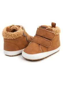 Scarpine antiscivolo calde per neonati e bambini, scarpe invernali con suola morbida, stivaletti alla caviglia per neonati, scarpe per bambini - Castano - Visualizzare 5
