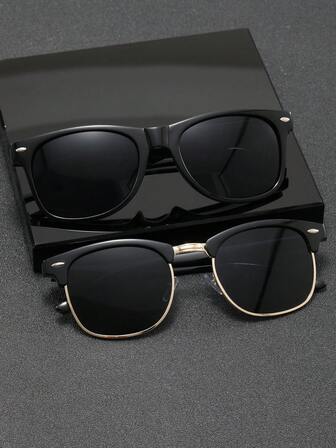 2-Pack Fashionable Casual Men's Eyeglasses, Luxury Brand Designer Glasses, Enhance Facial Contour And Dimension, Suitable For Daily Life, Beach, Driving, Camping, Fishing, Parties And Outdoor Travel, Leisure Protective Glasses, Anti-Glare,