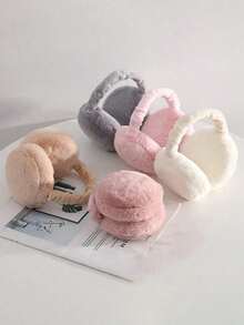 1PC Unisex Solid Color Earmuffs - Soft Plush Ear Warmer, Foldable Ear Muffs, Comfortable Coldproof Earmuffs For Winter Outdoor Winter Accessories