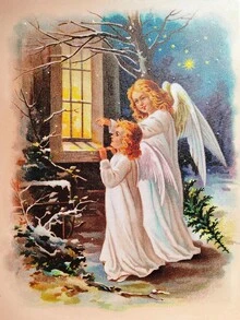 2025 Christmas Canvas Wall Art Print 12" X 16" With Timer | LED Lighted Design - Christmas Baby Angel - View 6