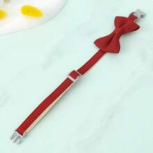 Houndstooth Bow Tie Pet Collar, Buckle Design Cat Collar, Dog Collar