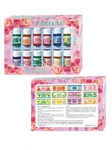 12pcs * 0.1oz/set de aceites esenciales de aromaterapia para difusor de aromaterapia, aceite de rosa y aceite de lavanda para masaje