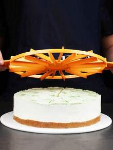 1pc Orange Cake Divider, Plastic Slicer With 10/12 Equal Slices For Diy Baking Tool