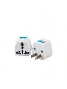 2个ABS材质美规插头电源适配器，现代家居白色电源转换器 - 美規A型插(110-127V) - 查看 2