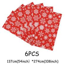Christmas Tablecloth, Red Snowflakes, Holiday Party Supplies, Party Supplies, New Year's Day, Disposable Rectangular Tablecloth - Red Snowflakes - View 9