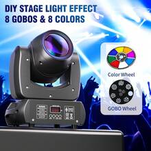 U'King 120W LED Beam Pattern Moving Head Light With 18 Prisms DMX Self-Propelled Stage Light Voice-Activated Mode Suitable For Performance Concert Club Disco And DJ Party Lighting - 美規A型插(110-127V) - 查看 3