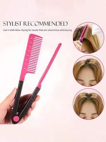 1/2Pcs Folding V Type Hair Straightener Brush DIY Hairdress Tool Hairdressing Combs Natural Hair Styling Curling Comb Hair - Multicolor - View 12