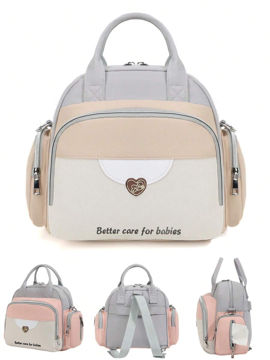1 Balo đa năng cho mẹ, dung tích lớn có túi cách nhiệt, thiết kế phối màu thời trang, thích hợp cho các chuyến đi chơi chăm sóc bé và du lịch ngắn ngày cho các bà mẹ