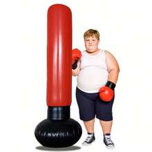1.6米高家用立式健身拳击沙袋 - 1个注水健身训练沙袋，红色新年版、圣诞版，适合日常健身、减压玩具、圣诞礼物、新年礼物 - 彩色 - 查看 3