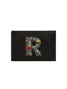 圣诞树字母A-Z系列纯色化妆包，可爱复古简约时尚字母图案印花收纳包，圣诞礼物，小物件收纳化妆包，多功能收纳包，指甲油收纳包，时尚化妆品收纳包，洗漱包，手提包，轻便折叠收纳包，简约购物袋，教师礼物手提包，护士、医生、教师收纳包，适合个人旅行化妆品收纳 - 彩色 - 查看 24