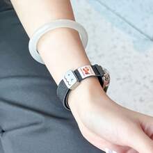 适用于小米手环10/9/8的腊肠犬图案尼龙编织腕带，时尚透气，快拆磁扣，兼容NFC版本，男女通用智能手表表带配件 - 彩色 - 查看 10