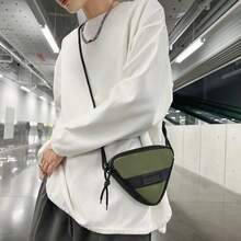 Nova Chegada Triângulo Crossbody Saco Masculino Estilo Coreano Na Moda Leve Pequena Bolsa De Ombro Mini Do Telefone - Verde - Visão 6