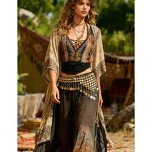 1pc Boho Belly Dance Waist Chain, New Exotic Belly Dance Waist Sash, Dance Costume Waist Belt With Tassel Coin Decor Fall, Autumn, Halloween - 彩色 - 查看 5