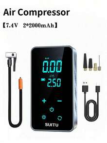 Arrancador de coche de 5000A y 150PSI con compresor de aire, paquete de refuerzo de batería de coche portátil de 12V con cables de arranque, luz LED y pantalla LCD - Multicolor - Ver 12