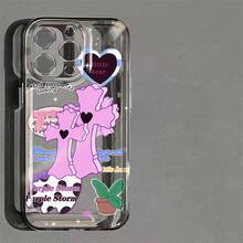 Esta funda transparente para teléfono con diseño de cruz es adecuada para varios modelos de , incluyendo 16/16E/16 Pro/16 Plus/16 Pro Max/15/15 Pro/15 Plus/15 Pro Max/14/14 Plus/14 Pro Max/13/13 Pro/13 Pro Max/13 Mini/12/12 Pro Max/11/11 Pro Max/X/Xs/Xr/7/8/7 Plus/8 Plus, proporcionando protección de TPU para la cámara contra caídas. - Colores mixtos - Ver 3