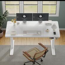DEVOKO Electric Standing Desk Height Adjustable Standing Desk, Home Office Sit Stand Workstation With Memory Smart Panel Sit Stand Table For Home Office - 白色 - 查看 3