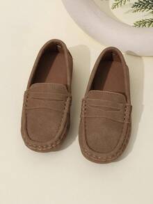 1 Pair Kids Flat Shoes, Soft & Comfortable Loafers Suitable For Boys & Girls, Wear For School, Outdoor, Casual Activities In Spring & Autumn - Khaki - View 3