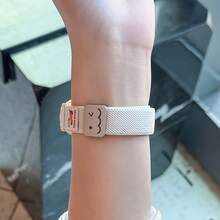 适用于小米手环10/9/8的腊肠犬图案尼龙编织腕带，时尚透气，快拆磁扣，兼容NFC版本，男女通用智能手表表带配件 - 彩色 - 查看 4