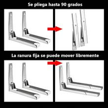 Soporte para Microondas, Repisa para Microondas de Acero Inoxidable, Montaje en Pared y Plegable Sin Ocupar Espacio - Plateado - Ver 6