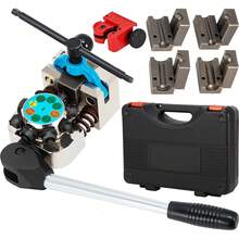 Herramienta de abocardado de línea de freno, bengalas simples, dobles y de burbuja de 45 grados para tamaños de tubo de 3/16", 1/4", 5/16" y 3/8", adecuada para líneas de metal blando de cobre - 45 grados - Ver 8