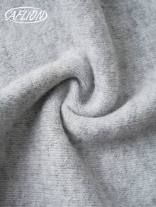 Damen einfarbiger Pullover mit Off-Shoulder Rippstrick-Bund, Fledermausärmel, warmer Langarm-Pullover, Wollmischung, modisch, reif, sexy Oberbekleidung für Lässig, Party, Musikfestival, Weihnachten, Neujahr