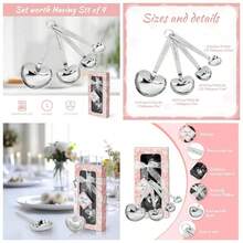 50 Packs Heart Shaped Measuring Spoons, Wedding Favors Guests, Shower Favors Guests Bridal Shower Party Or Wedding Favors Decorations With Individual Boxes PINK - 粉色 - 查看 2