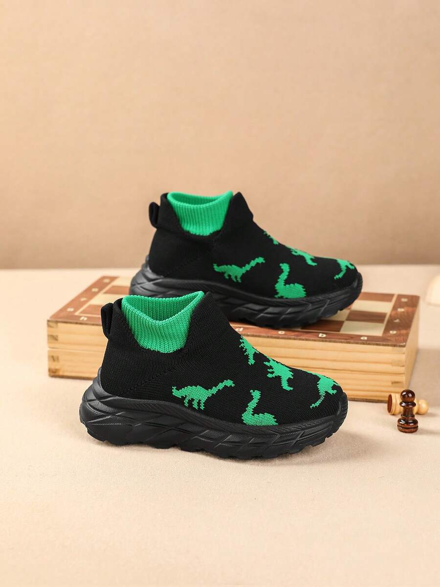 Kids Mesh Slip-On Athletic Shoes, Breathable Outdoor Casual Sneakers - Black - View 1