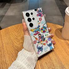 Miniso Clear Phone Case With Disney's Lilo & Stitch Print. Features Various Scenes: Lilo And Stitch On A Rocket, Stitch In A Float Ring, Surfing, And Beach Fun, Plus Elements Like Ukuleles, Hibiscus Flowers, Palm Trees, And Waves., For Samsung Galaxy S25 Ultra/S25 Plus/S25/ Galaxy S24 Ultra/S24 Plus/S24/S24 FE/S23 Ultra/S23 FE/S22Ultra/S22 Plus/S22/S21 Ultra/S21 Plus/S21/S21 FE/A10/A10S/A12/A13/A14/A15/A16/A20/A30/M10S/A20S/A22/A23/A24/A25/A33/A34/A35/A52/A53/A550/A30S/A50S/A54/A72/A73/Galaxy Note20Ultra/Galaxy Note20/Galaxy Note10Pro/Galaxy Note10Plus,Galaxy S25 Case,Galaxy S25 Case,Galaxy S25 Ultra Case Plus Stocking Stuffers,The Girlfriend,The Chosen,Early Fall Fashion. - 透明的 - 查看 1