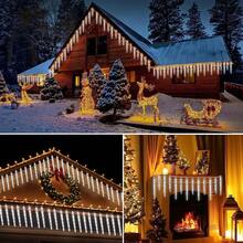 VOICEPTT Luces de Carámbano de Navidad, 4.3M 10 LED Carámbanos de Baja Presión, Impermeable IP44, Luces Parpadeantes de Hadas para Navidad, Aleros, Bodas, Decoración Exterior e Interior, Blanco Frío - 1 - Ver 9
