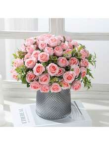 1/80 BUC Flori artificiale - Buchete de trandafiri cu 10 capete, Trandafir de mătase, Plante artificiale, Acasă, Sufragerie, Living, Decorare grădină exterioară, Arta inserării florilor, Recuzită fotografie, Vază, Perete cu flori, Coroană de flori, Buchet de mireasă, Decorare nuntă, Materiale DIY pentru coroane de flori, Materiale de decorare petrecere de ziua de naștere, Accesorii de decorare casă