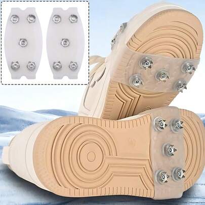 1双升级版高弹力冰爪防滑鞋钉，5爪雪地冰面抓地钉，户外防滑冰爪，多种尺寸可选