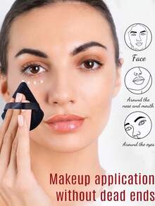 12个可重复使用的三角形化妆海绵，多功能化妆工具，适用于粉底、遮瑕膏、BB霜、防晒霜、气垫、腮红等。完美替代化妆刷，是旅行和居家使用的理想之选。