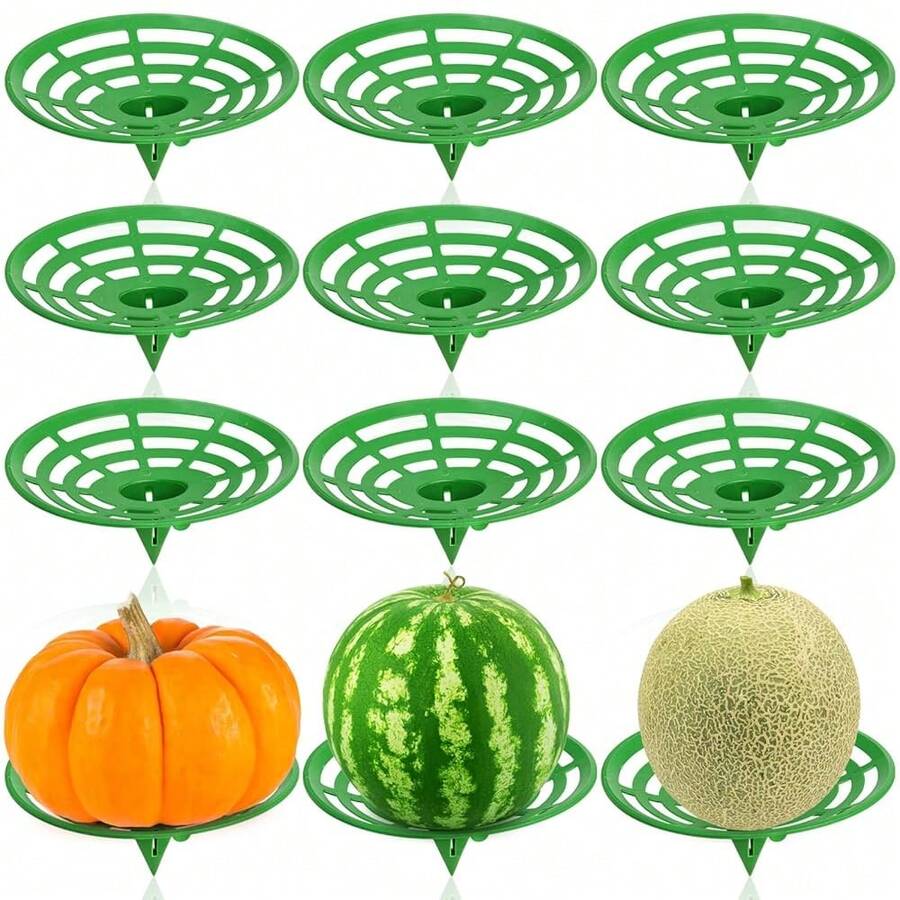 12 Pack Melon Cradles, Plastic Pumpkin Support, Squash Protector Stand, Watermelon Support Plant Trellis, Melon Holder Growing Frame, Protector For Watermelon, Squash, Pumpkin{Inchcolorinch:InchGreeninch} - Màu xanh lá - Xem 1