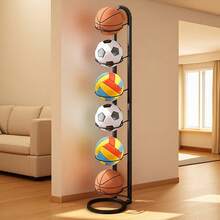 3-Layer White Basketball Storage Rack