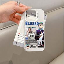 Funda de Teléfono con Diseño de Rapero Popular para iPhone 17 16e 16 15 14 13 12 11 Mini Pro Max Air X XR XSMAX 8 7 Plus, Cubierta Anticaída con Parte Trasera Escarchada, Regalo Ideal - Blanco - Ver 3