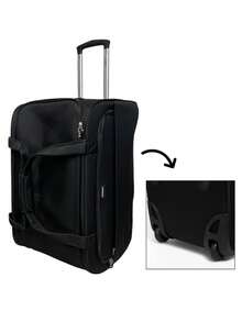 Maleta de viaje 19in con ruedas ligera y espaciosa ideal como equipaje de mano carry on expandible y resistente - Negro - Ver 2