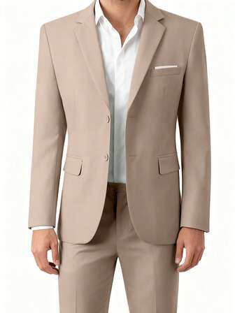 Men's Autumn Winter Suit Sets For The Christmas Double Eleven And Friday Promotions Men Suits Slim Fit 2-Piece Suits Traje De Hombre Elegante Two Buttons Notched Lapel Solid Suits For Men  Jacket Pants Set Tuxedo For Prom Concert Graduation Season Size XS-3XL